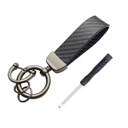 سلسلة مفاتيح سيارة من معدن الزنك مع لمسة ألياف كربون متينة | أنيقة | عملية | مناسبة للرجال والنساء